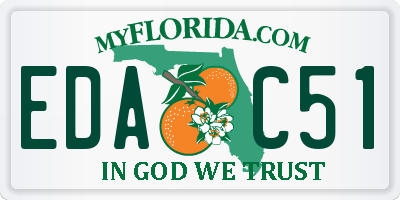 FL license plate EDAC51