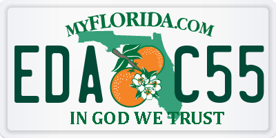 FL license plate EDAC55