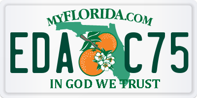 FL license plate EDAC75
