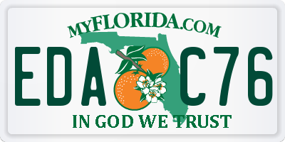 FL license plate EDAC76