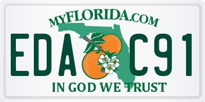 FL license plate EDAC91