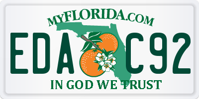 FL license plate EDAC92