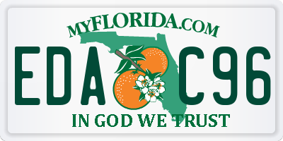 FL license plate EDAC96