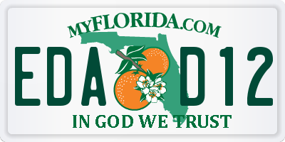 FL license plate EDAD12