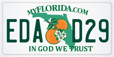FL license plate EDAD29