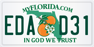 FL license plate EDAD31