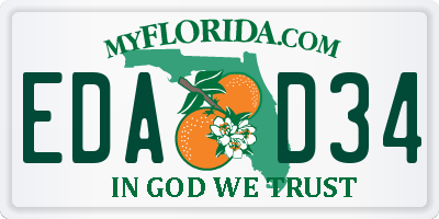 FL license plate EDAD34