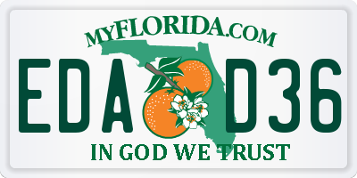 FL license plate EDAD36