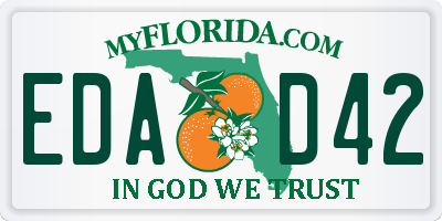 FL license plate EDAD42