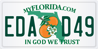 FL license plate EDAD49