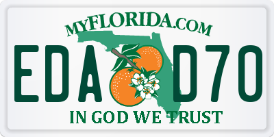 FL license plate EDAD70