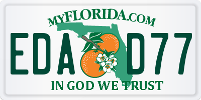 FL license plate EDAD77