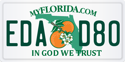 FL license plate EDAD80