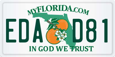 FL license plate EDAD81