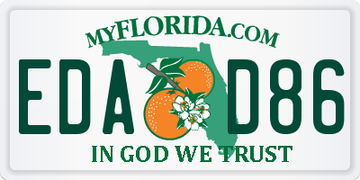 FL license plate EDAD86