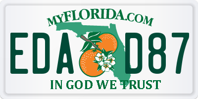 FL license plate EDAD87
