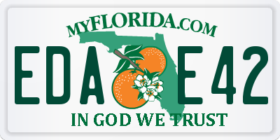 FL license plate EDAE42