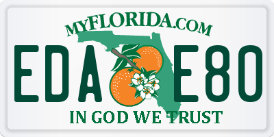 FL license plate EDAE80