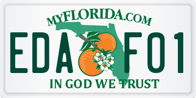 FL license plate EDAF01