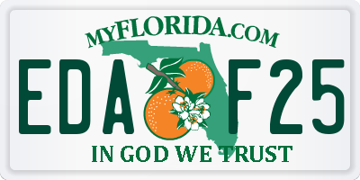 FL license plate EDAF25