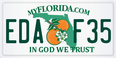 FL license plate EDAF35