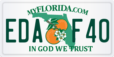 FL license plate EDAF40