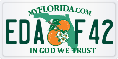 FL license plate EDAF42