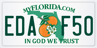 FL license plate EDAF50