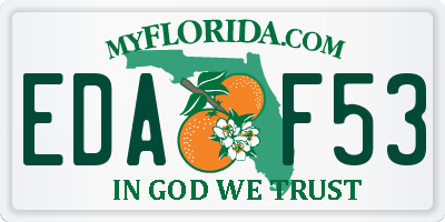 FL license plate EDAF53