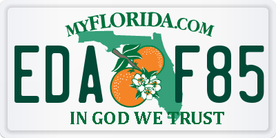 FL license plate EDAF85