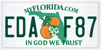 FL license plate EDAF87