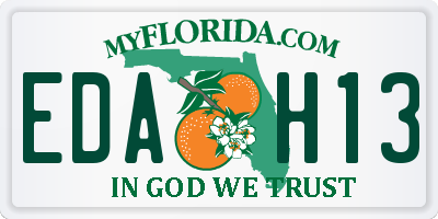 FL license plate EDAH13