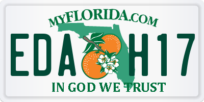 FL license plate EDAH17