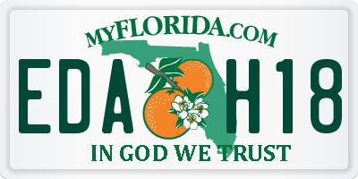 FL license plate EDAH18