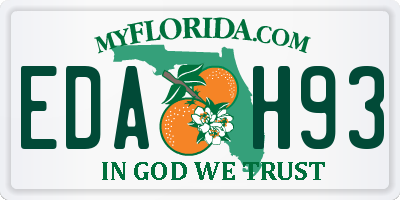 FL license plate EDAH93