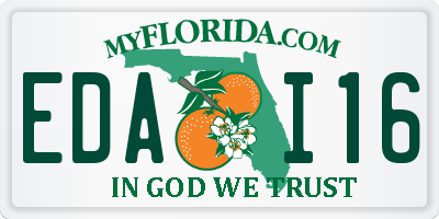 FL license plate EDAI16