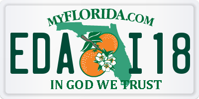 FL license plate EDAI18