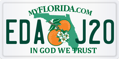 FL license plate EDAJ20