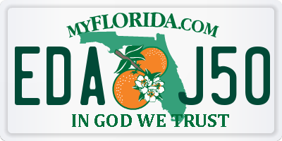 FL license plate EDAJ50