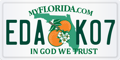 FL license plate EDAK07