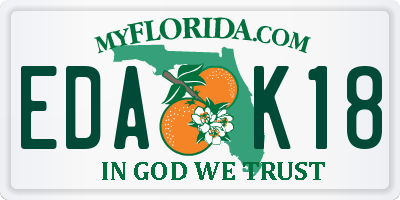 FL license plate EDAK18