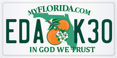 FL license plate EDAK30