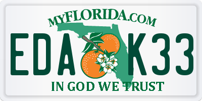 FL license plate EDAK33