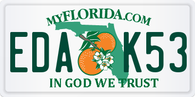 FL license plate EDAK53