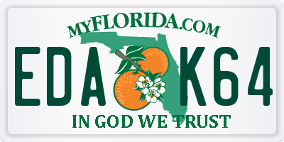 FL license plate EDAK64