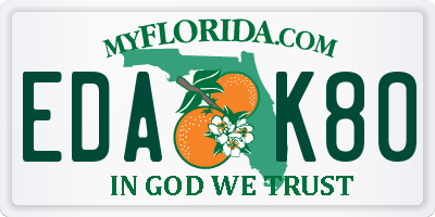 FL license plate EDAK80