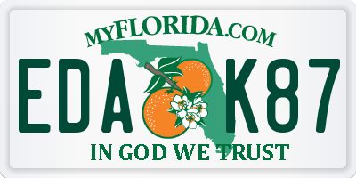 FL license plate EDAK87