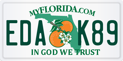 FL license plate EDAK89