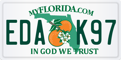 FL license plate EDAK97