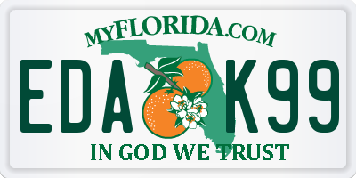 FL license plate EDAK99